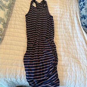 Sundry Navy and Pink Striped Dress